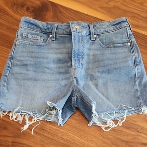 Old Navy OG Straight Light Blue Distressed Denim Shorts